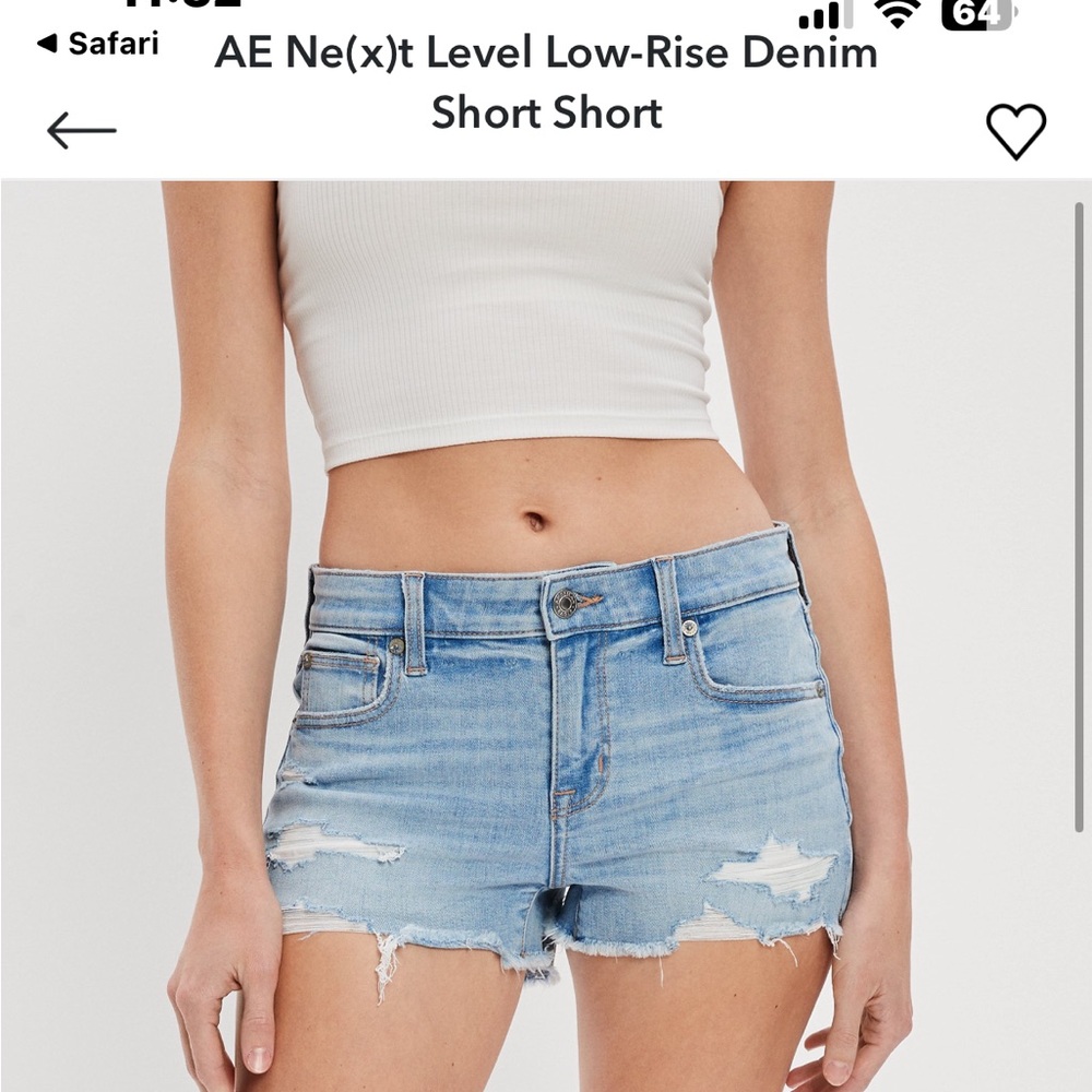american eagle light blue short shorts size 2